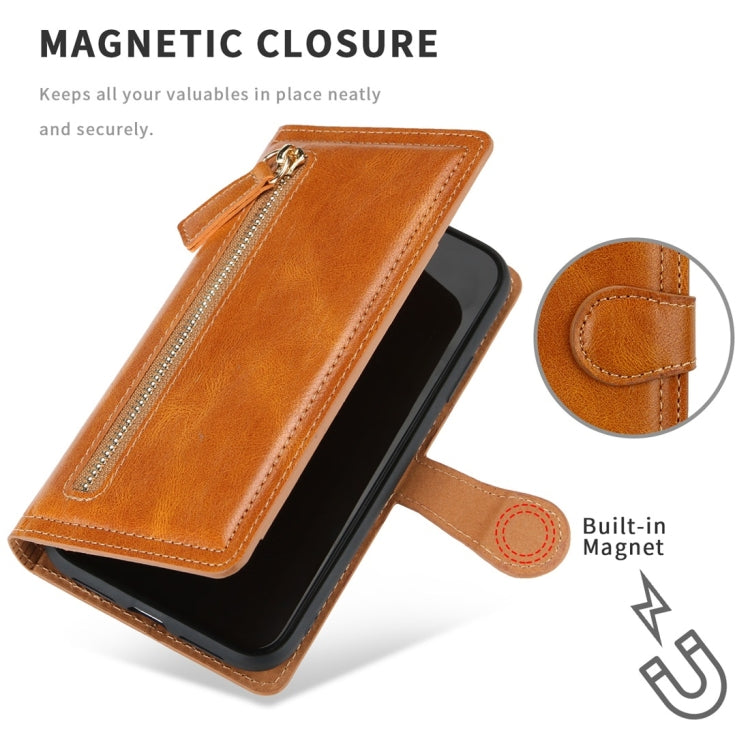 For iPhone XR Retro Style Magnetic Buckle Zipper Horizontal Flip Leather Case with Card Slot & Wallet