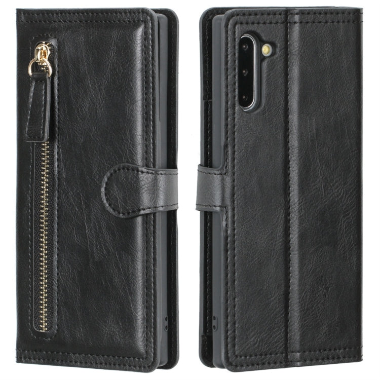 For Galaxy Note 10 Retro Style Magnetic Buckle Zipper Horizontal Flip Leather Case with Card Slot & Wallet