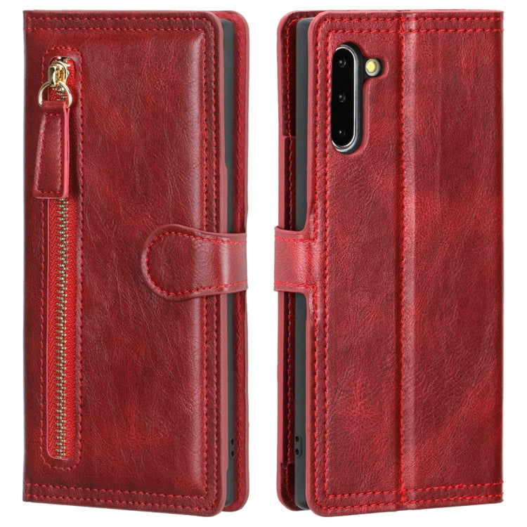 For Galaxy Note 10 Retro Style Magnetic Buckle Zipper Horizontal Flip Leather Case with Card Slot & Wallet