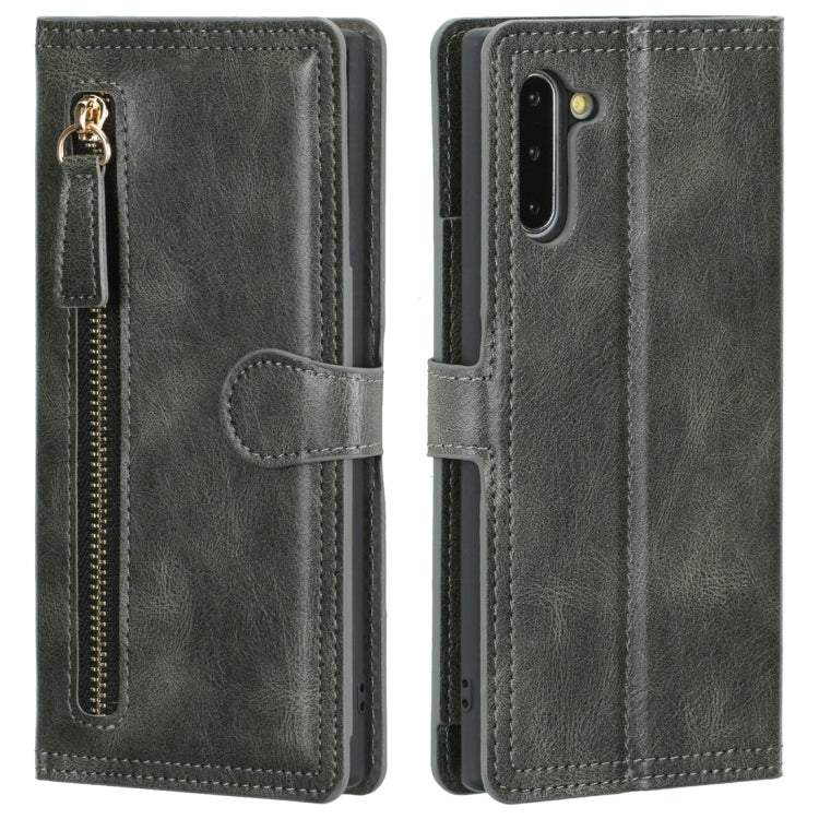 For Galaxy Note 10 Retro Style Magnetic Buckle Zipper Horizontal Flip Leather Case with Card Slot & Wallet