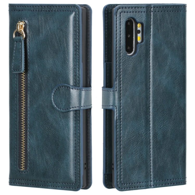 For Galaxy Note 10+ Retro Style Magnetic Buckle Zipper Horizontal Flip Leather Case with Card Slot & Wallet