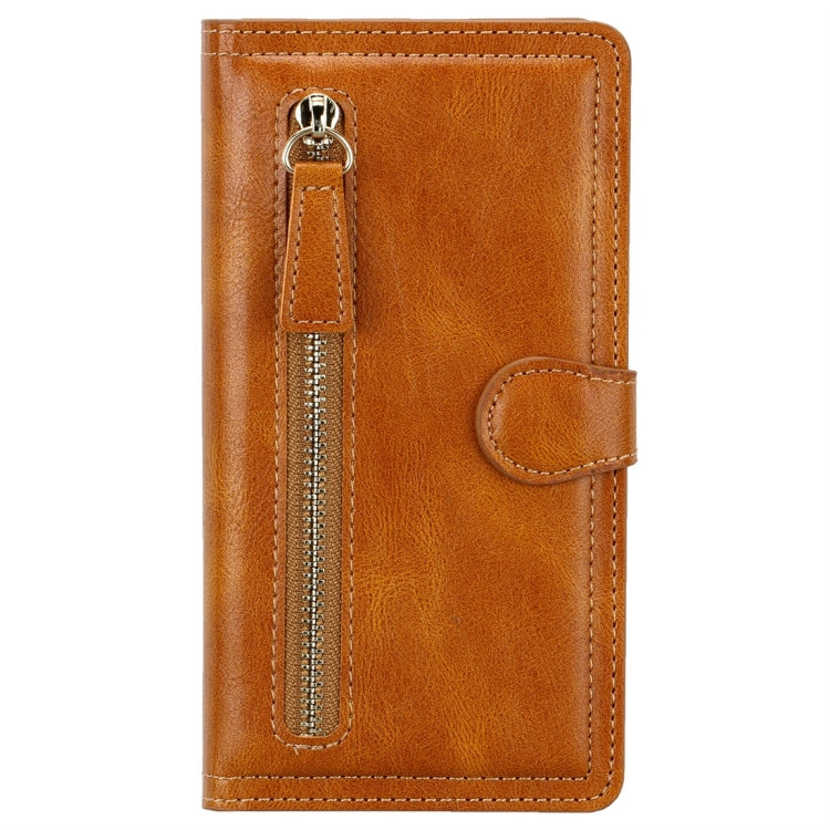 For Galaxy Note 10+ Retro Style Magnetic Buckle Zipper Horizontal Flip Leather Case with Card Slot & Wallet
