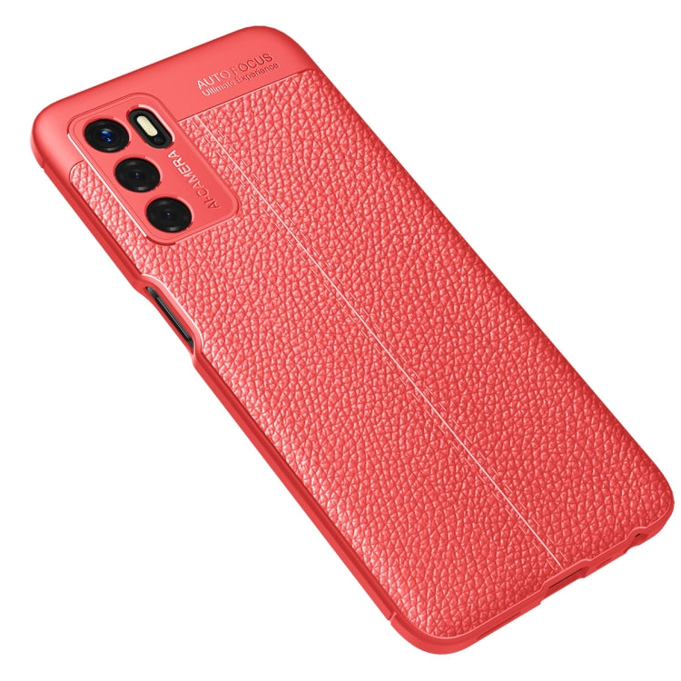 For OPPO A16 Litchi Texture TPU Shockproof Case