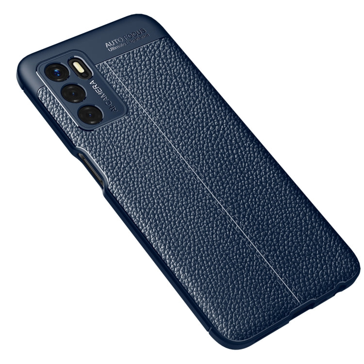 For OPPO A16 Litchi Texture TPU Shockproof Case