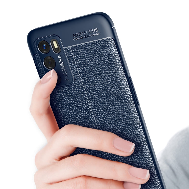 For OPPO A16 Litchi Texture TPU Shockproof Case