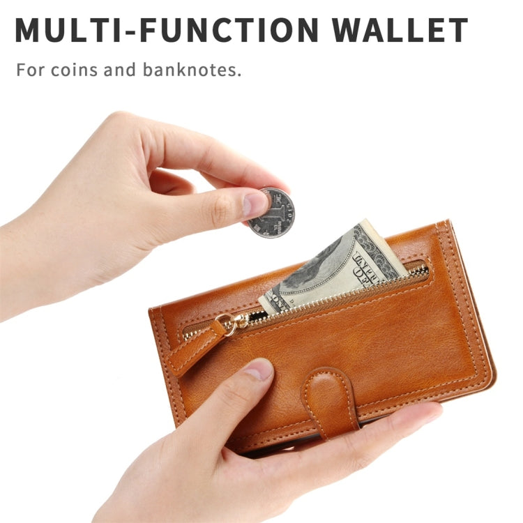 For Galaxy S10 Retro Style Magnetic Buckle Zipper Horizontal Flip Leather Case with Card Slot & Wallet