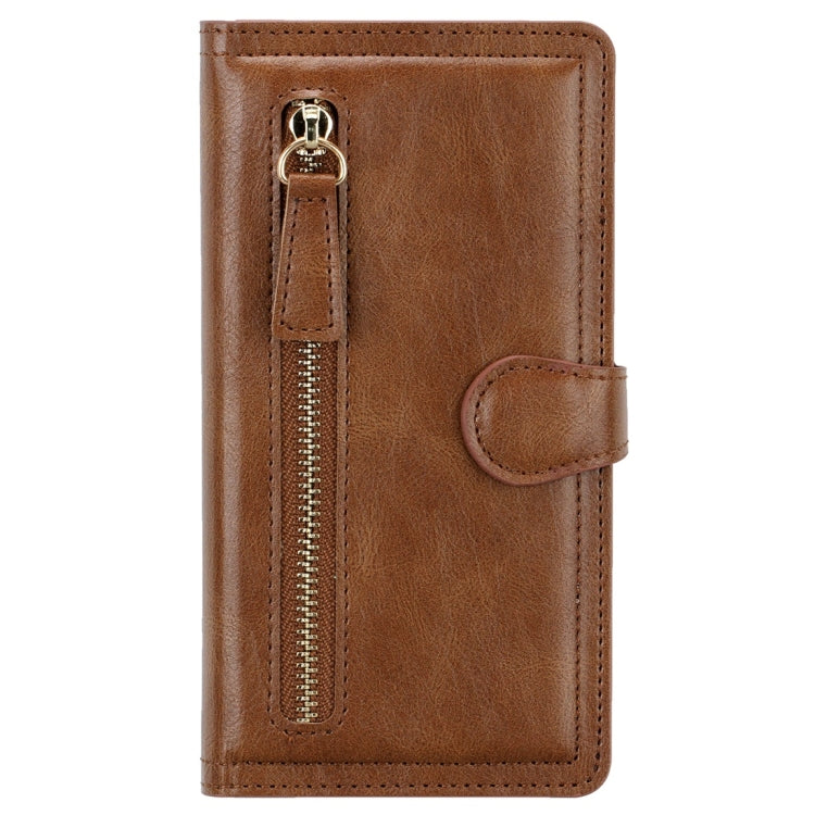 For Galaxy S10+ Retro Style Magnetic Buckle Zipper Horizontal Flip Leather Case with Card Slot & Wallet