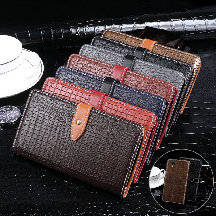 For Alcatel 1 2021 idewei Crocodile Texture Horizontal Flip Leather Case with Holder & Card Slots & Wallet