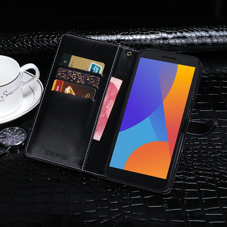 For Alcatel 1 2021 idewei Crocodile Texture Horizontal Flip Leather Case with Holder & Card Slots & Wallet