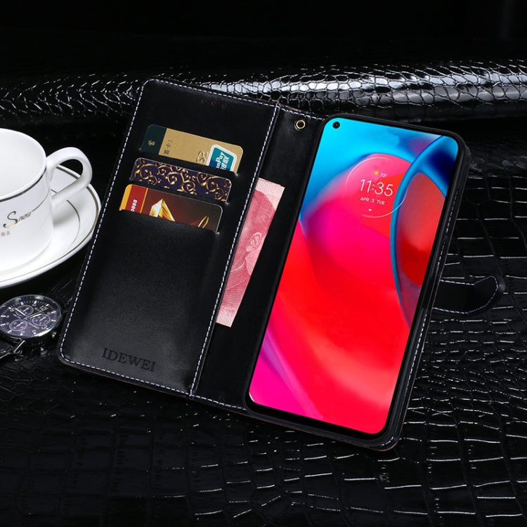 For Motorola Moto G Stylus 5G idewei Crocodile Texture Horizontal Flip Leather Case with Holder & Card Slots & Wallet
