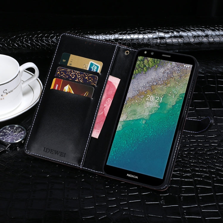 For Nokia C01 Plus idewei Crocodile Texture Horizontal Flip Leather Case with Holder & Card Slots & Wallet