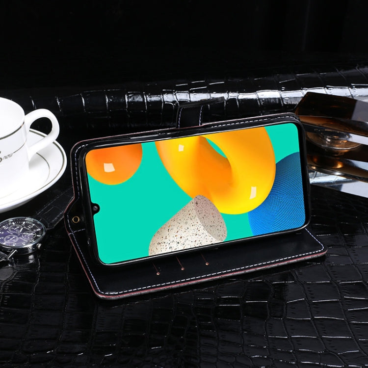 For Samsung Galaxy M32 idewei Crocodile Texture Horizontal Flip Leather Case with Holder & Card Slots & Wallet