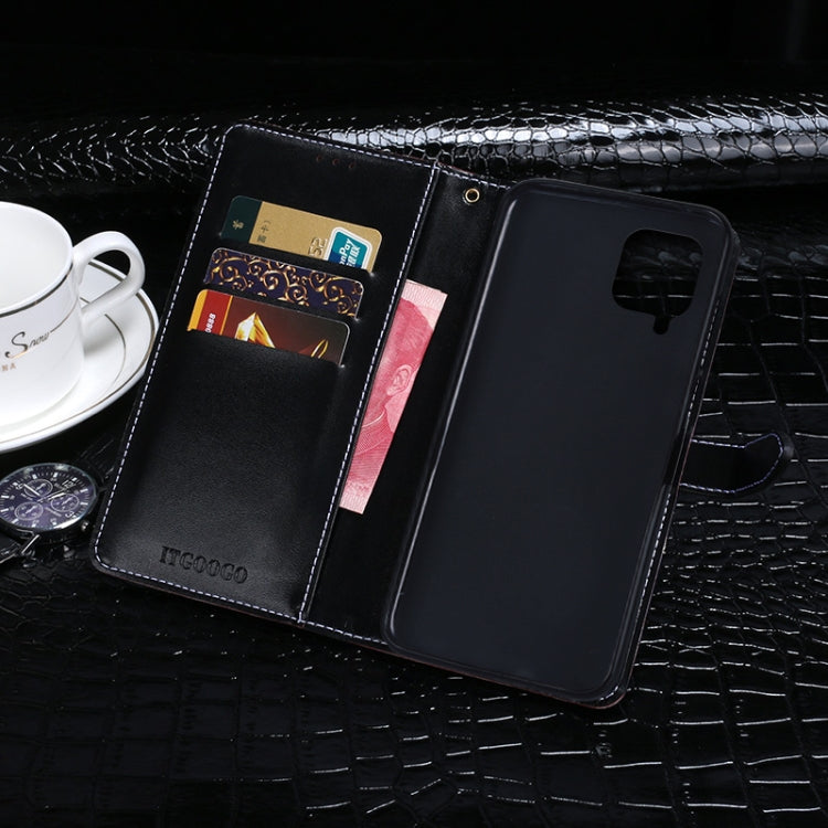 For Samsung Galaxy M32 idewei Crocodile Texture Horizontal Flip Leather Case with Holder & Card Slots & Wallet