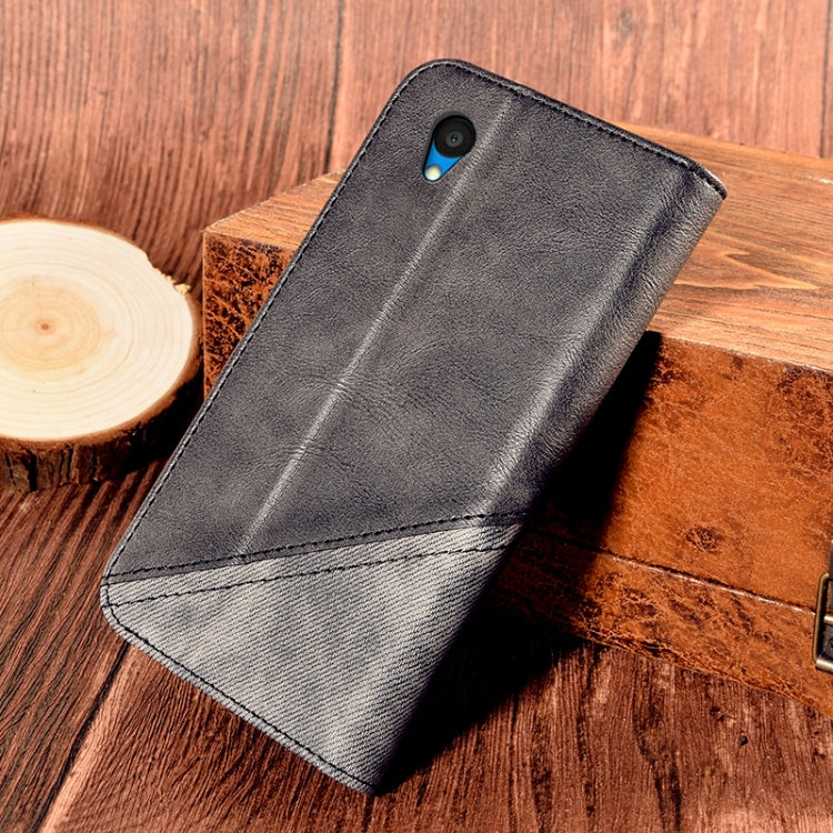 For Alcatel 1 2021 Contrast Color Splicing Retro Texture Horizontal Flip PU Leather Case with Card Slots & Holder & Wallet