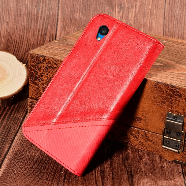 For Alcatel 1 2021 Contrast Color Splicing Retro Texture Horizontal Flip PU Leather Case with Card Slots & Holder & Wallet