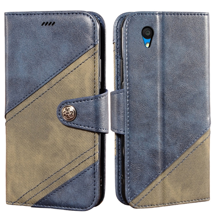 For Alcatel 1 2021 Contrast Color Splicing Retro Texture Horizontal Flip PU Leather Case with Card Slots & Holder & Wallet