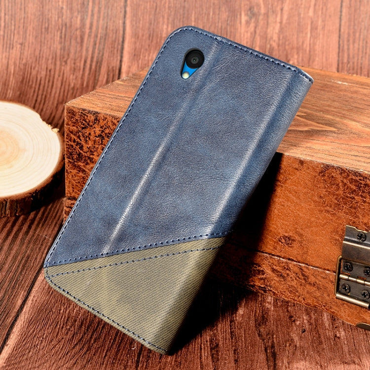 For Alcatel 1 2021 Contrast Color Splicing Retro Texture Horizontal Flip PU Leather Case with Card Slots & Holder & Wallet