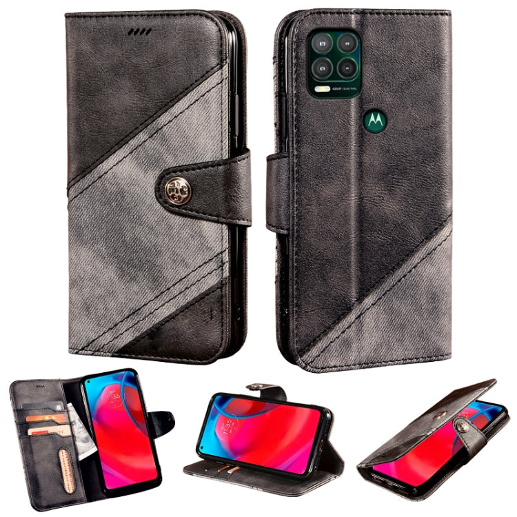 For Motorola Moto G Stylus 5G Contrast Color Splicing Retro Texture Horizontal Flip PU Leather Case with Card Slots & Holder & Wallet