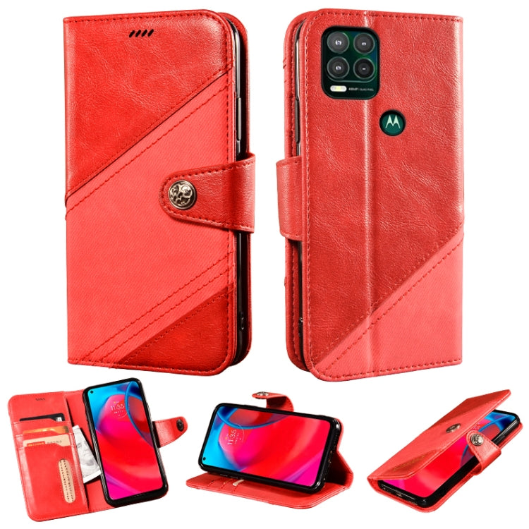For Motorola Moto G Stylus 5G Contrast Color Splicing Retro Texture Horizontal Flip PU Leather Case with Card Slots & Holder & Wallet