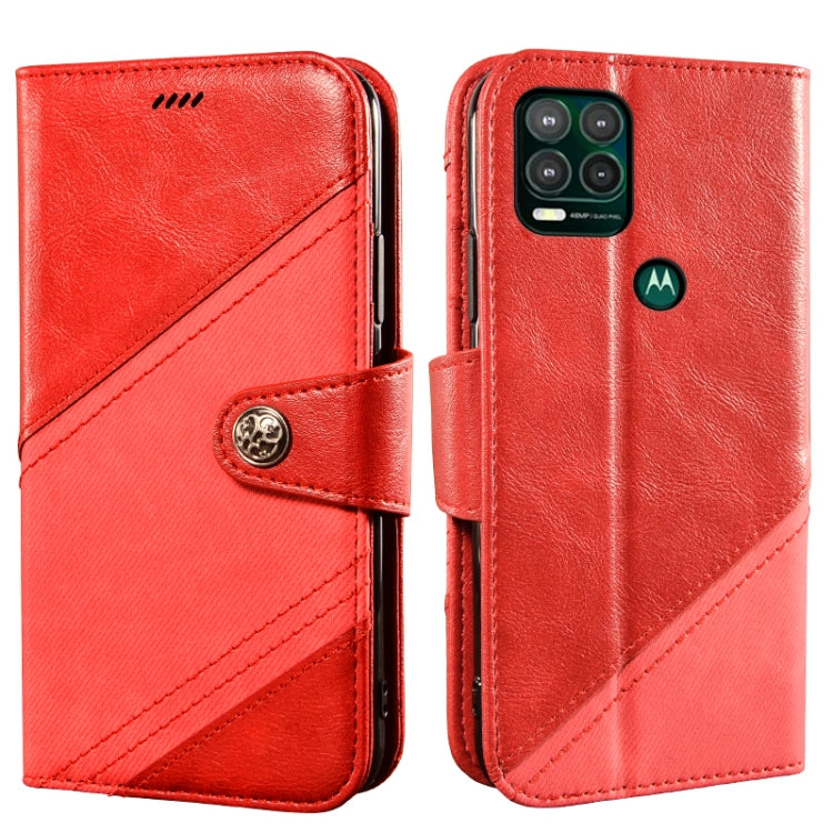 For Motorola Moto G Stylus 5G Contrast Color Splicing Retro Texture Horizontal Flip PU Leather Case with Card Slots & Holder & Wallet
