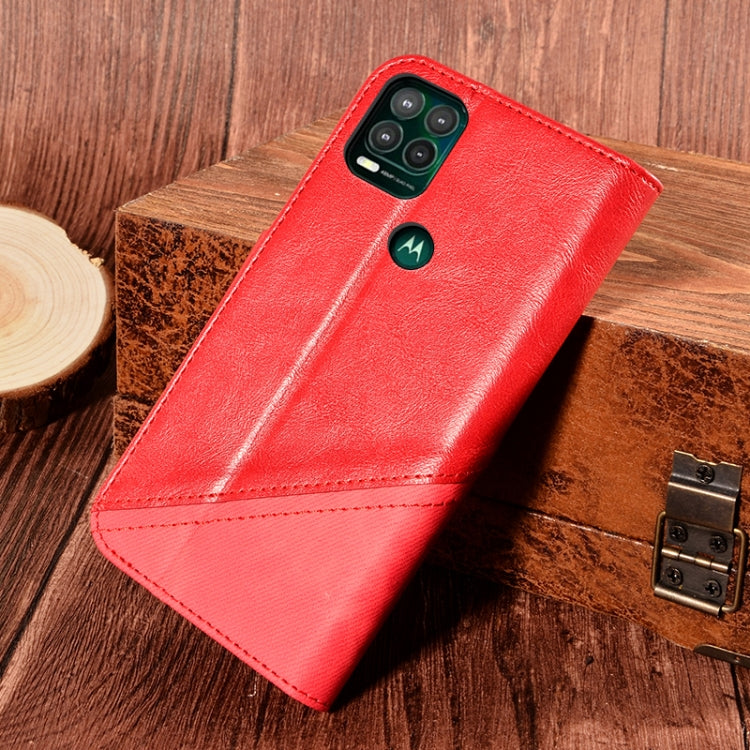 For Motorola Moto G Stylus 5G Contrast Color Splicing Retro Texture Horizontal Flip PU Leather Case with Card Slots & Holder & Wallet