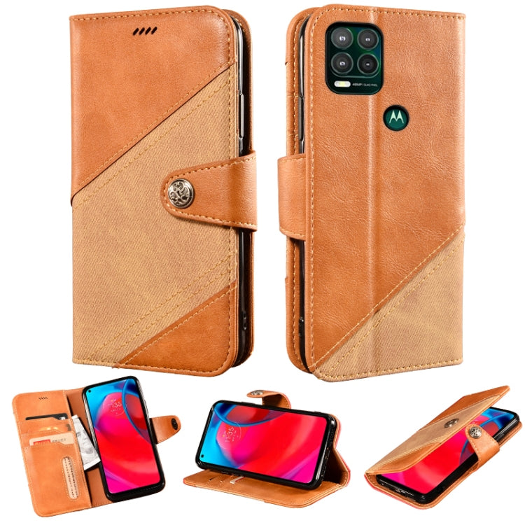 For Motorola Moto G Stylus 5G Contrast Color Splicing Retro Texture Horizontal Flip PU Leather Case with Card Slots & Holder & Wallet