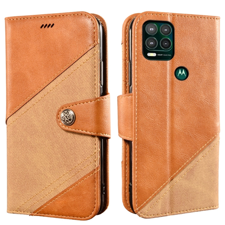 For Motorola Moto G Stylus 5G Contrast Color Splicing Retro Texture Horizontal Flip PU Leather Case with Card Slots & Holder & Wallet