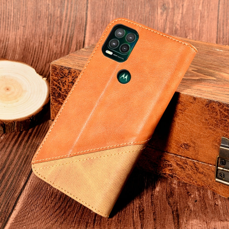 For Motorola Moto G Stylus 5G Contrast Color Splicing Retro Texture Horizontal Flip PU Leather Case with Card Slots & Holder & Wallet