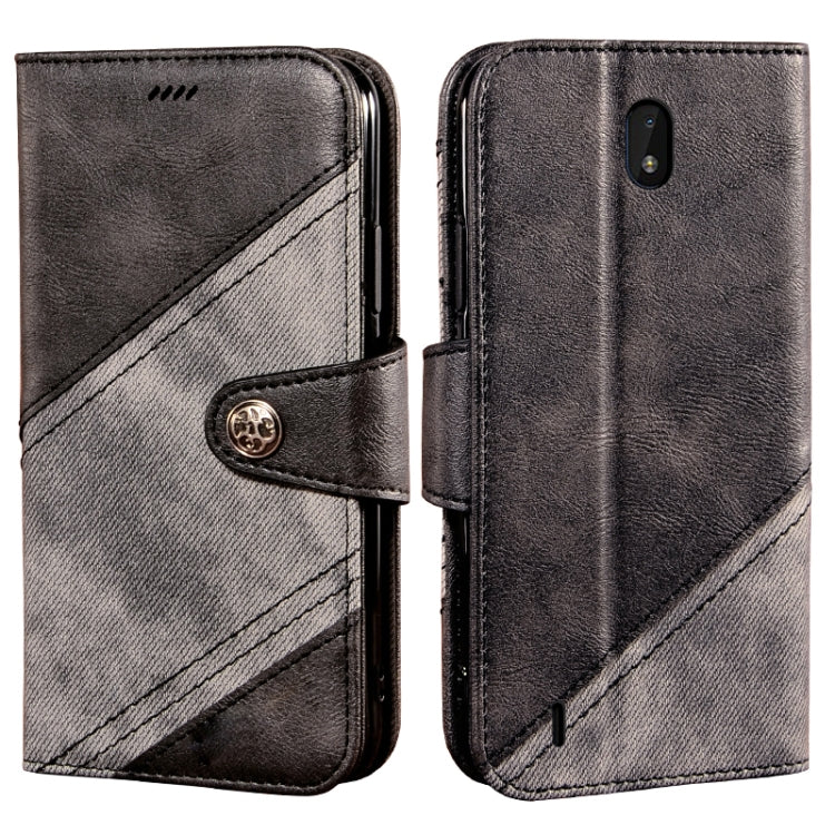 For Nokia C01 Plus Contrast Color Splicing Retro Texture Horizontal Flip PU Leather Case with Card Slots & Holder & Wallet