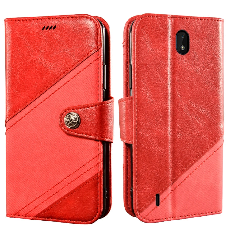 For Nokia C01 Plus Contrast Color Splicing Retro Texture Horizontal Flip PU Leather Case with Card Slots & Holder & Wallet