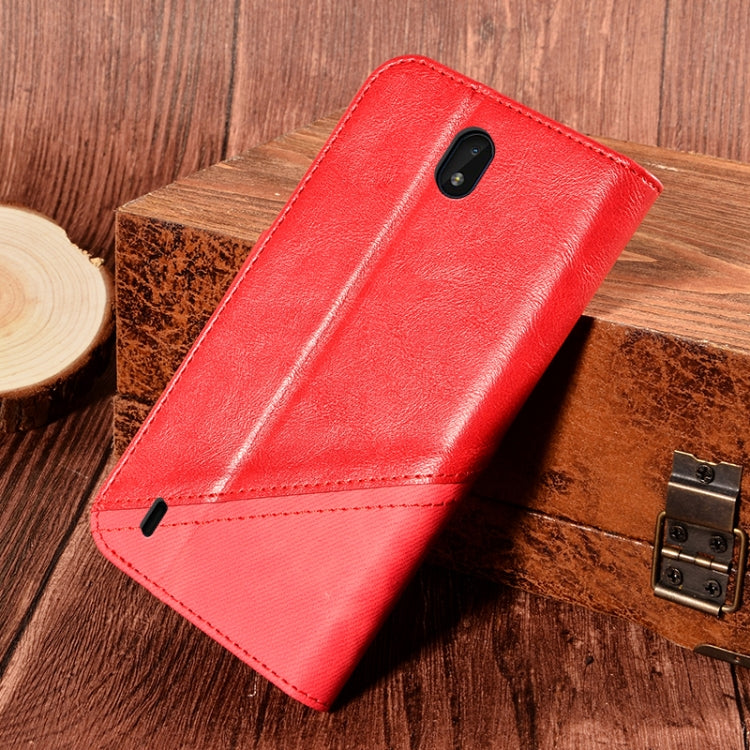 For Nokia C01 Plus Contrast Color Splicing Retro Texture Horizontal Flip PU Leather Case with Card Slots & Holder & Wallet