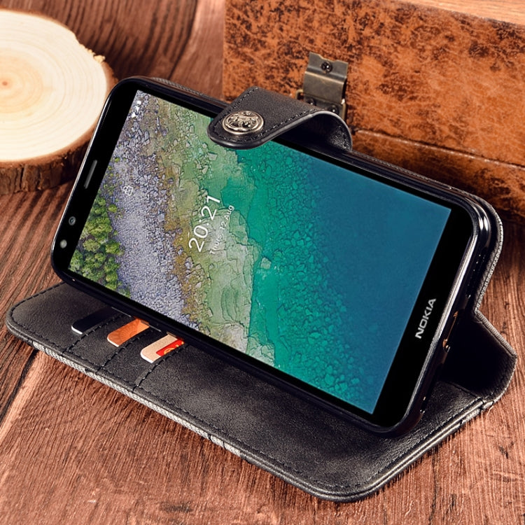 For Nokia C01 Plus Contrast Color Splicing Retro Texture Horizontal Flip PU Leather Case with Card Slots & Holder & Wallet