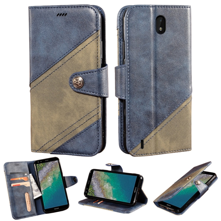 For Nokia C01 Plus Contrast Color Splicing Retro Texture Horizontal Flip PU Leather Case with Card Slots & Holder & Wallet