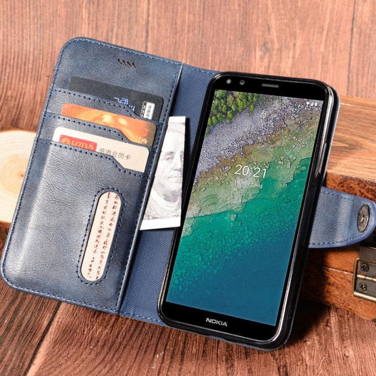For Nokia C01 Plus Contrast Color Splicing Retro Texture Horizontal Flip PU Leather Case with Card Slots & Holder & Wallet