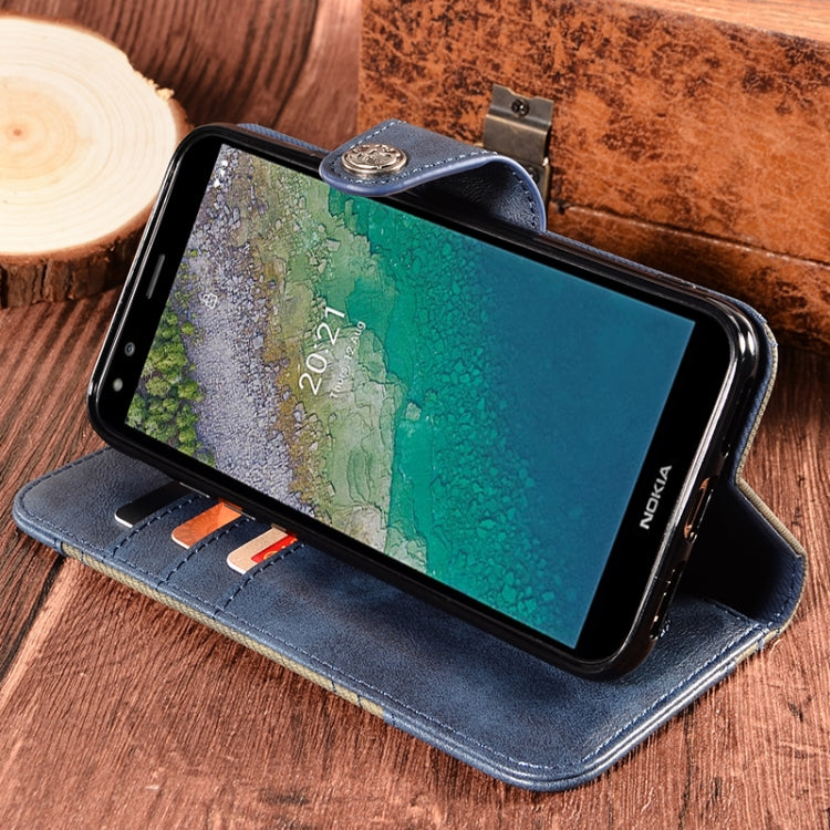 For Nokia C01 Plus Contrast Color Splicing Retro Texture Horizontal Flip PU Leather Case with Card Slots & Holder & Wallet