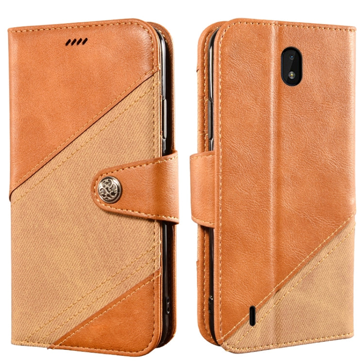 For Nokia C01 Plus Contrast Color Splicing Retro Texture Horizontal Flip PU Leather Case with Card Slots & Holder & Wallet