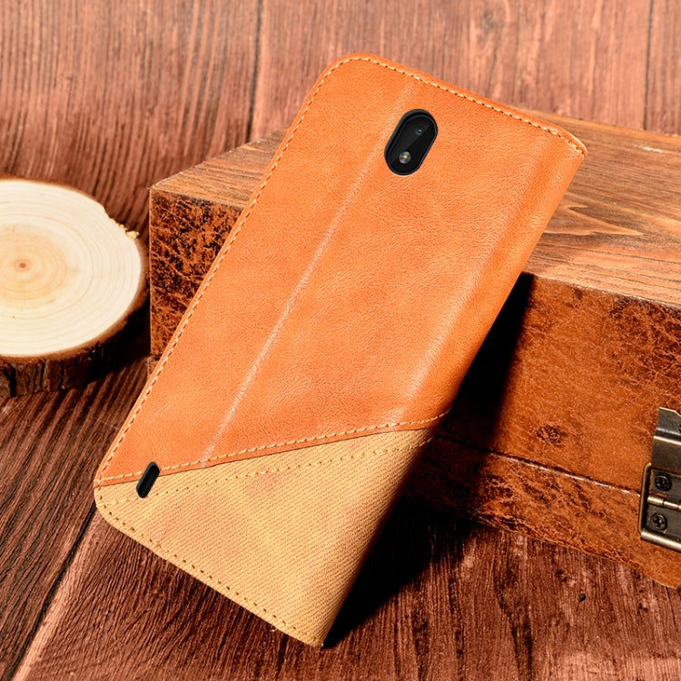 For Nokia C01 Plus Contrast Color Splicing Retro Texture Horizontal Flip PU Leather Case with Card Slots & Holder & Wallet