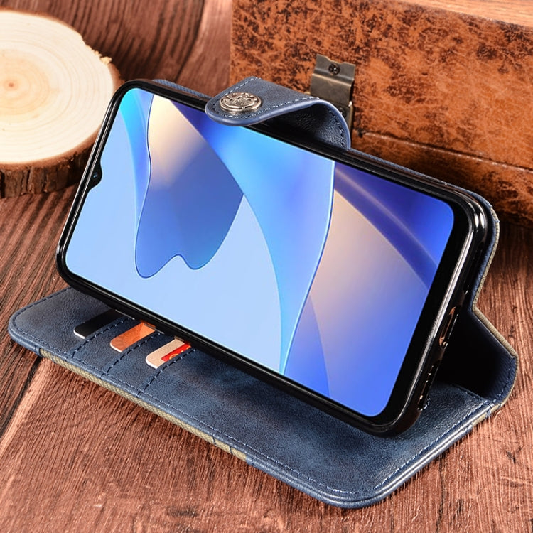 For OPPO A16 Contrast Color Splicing Retro Texture Horizontal Flip PU Leather Case with Card Slots & Holder & Wallet