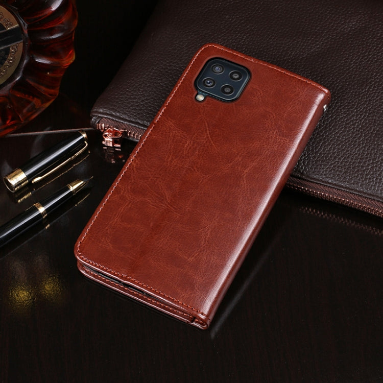 For Samsung Galaxy M32 idewei Crazy Horse Texture Horizontal Flip Leather Case with Holder & Card Slots & Wallet