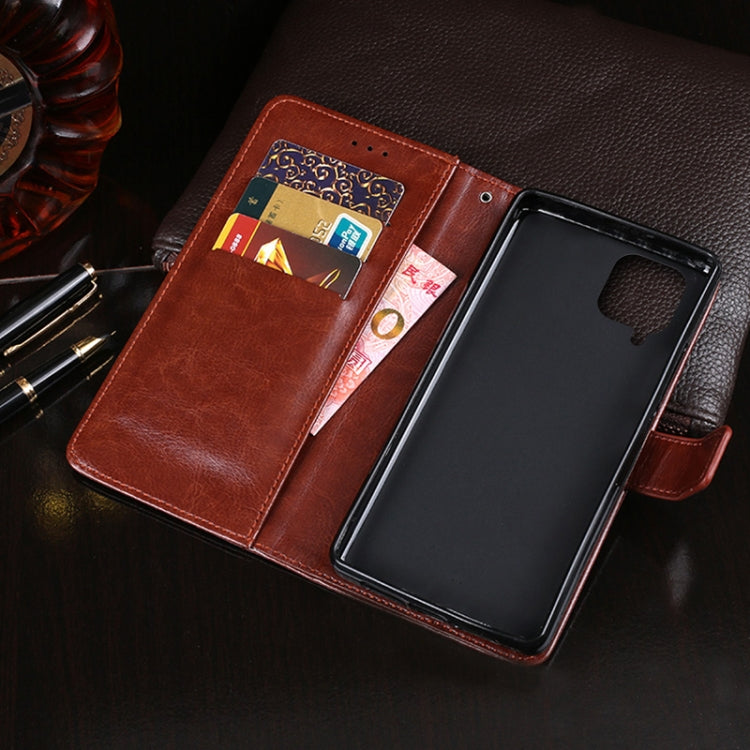 For Samsung Galaxy M32 idewei Crazy Horse Texture Horizontal Flip Leather Case with Holder & Card Slots & Wallet
