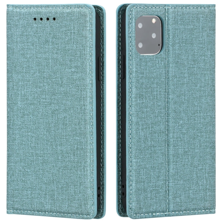 For iPhone 11 Pro Max Cloth Texture Magnetic Horizontal Flip Leather Case with Holder & Card Slot