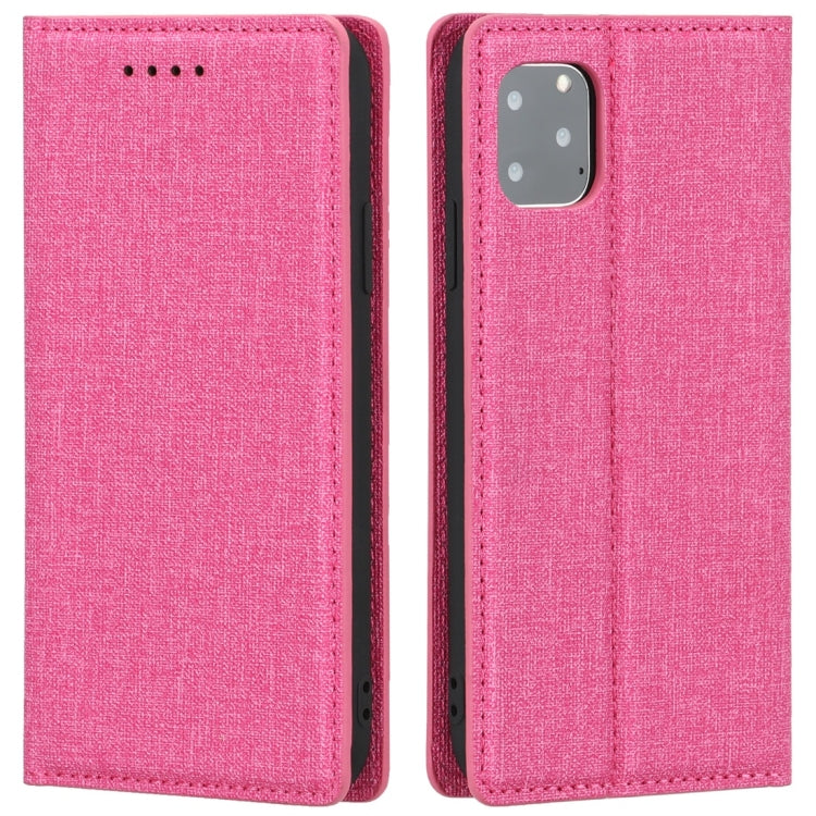 For iPhone 11 Pro Max Cloth Texture Magnetic Horizontal Flip Leather Case with Holder & Card Slot