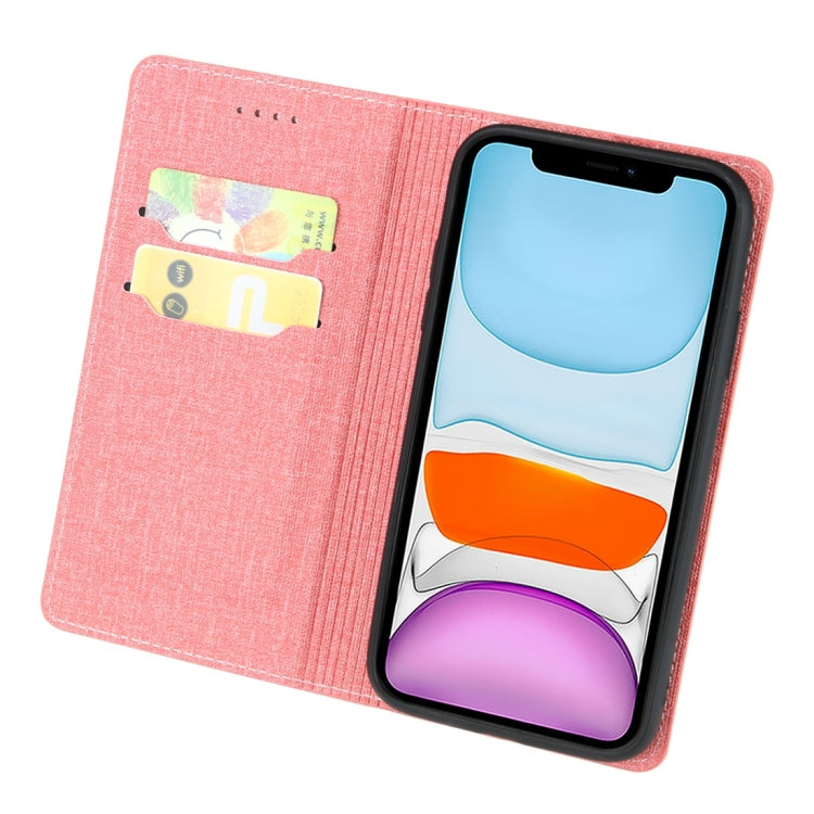 For iPhone 11 Pro Max Cloth Texture Magnetic Horizontal Flip Leather Case with Holder & Card Slot
