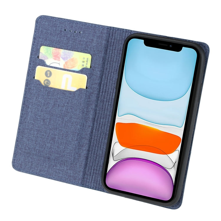 For iPhone 11 Cloth Texture Magnetic Horizontal Flip Leather Case with Holder & Card Slot