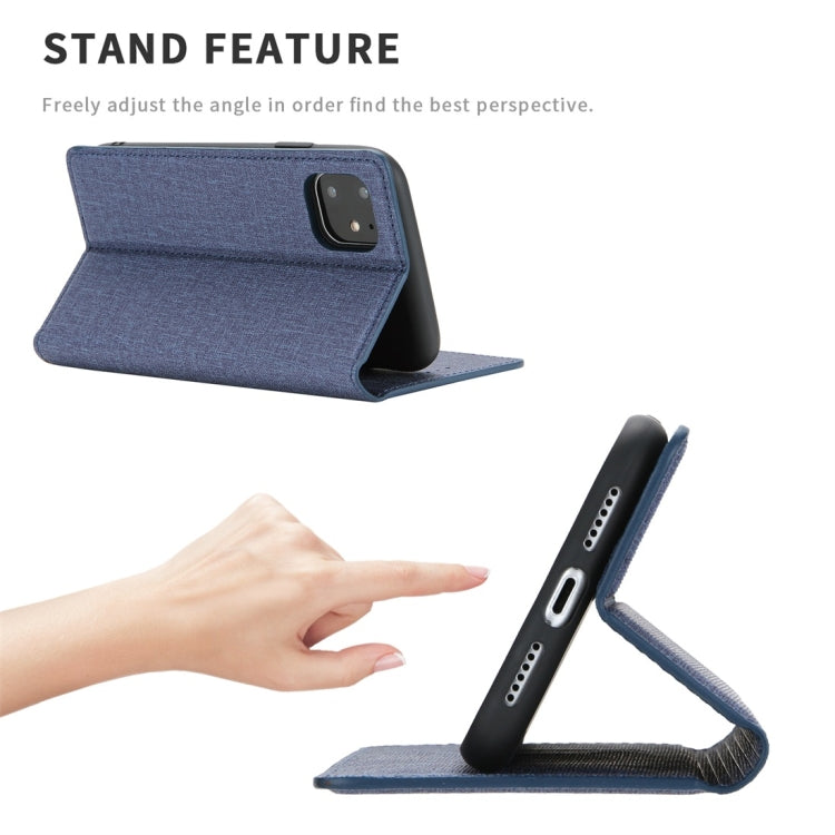 For iPhone 11 Cloth Texture Magnetic Horizontal Flip Leather Case with Holder & Card Slot
