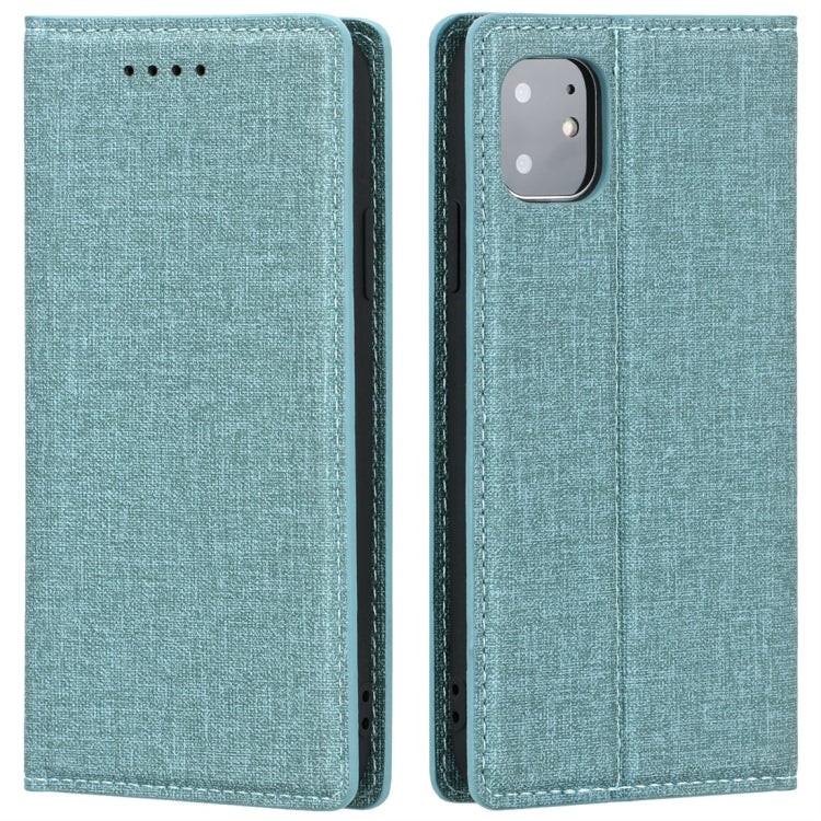 For iPhone 11 Cloth Texture Magnetic Horizontal Flip Leather Case with Holder & Card Slot