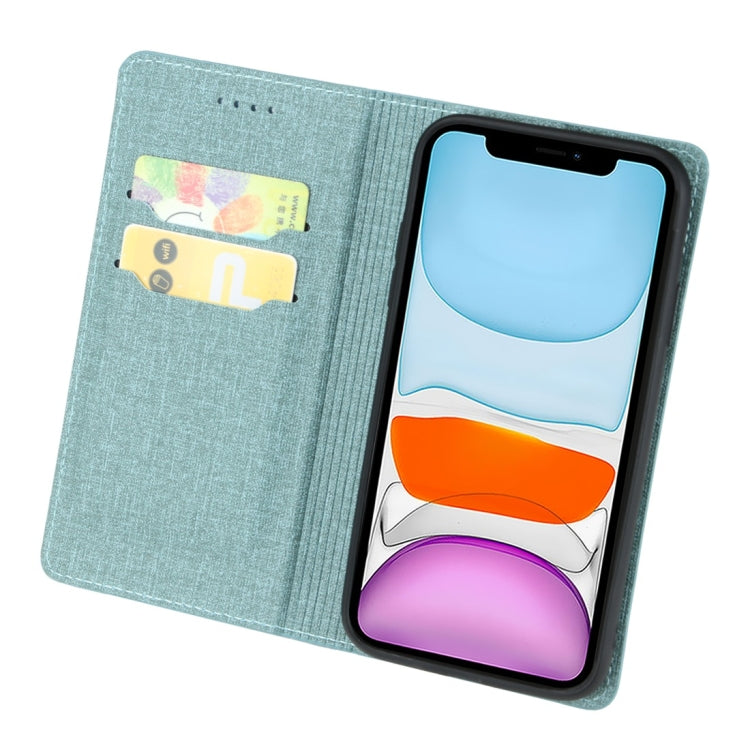 For iPhone 11 Cloth Texture Magnetic Horizontal Flip Leather Case with Holder & Card Slot