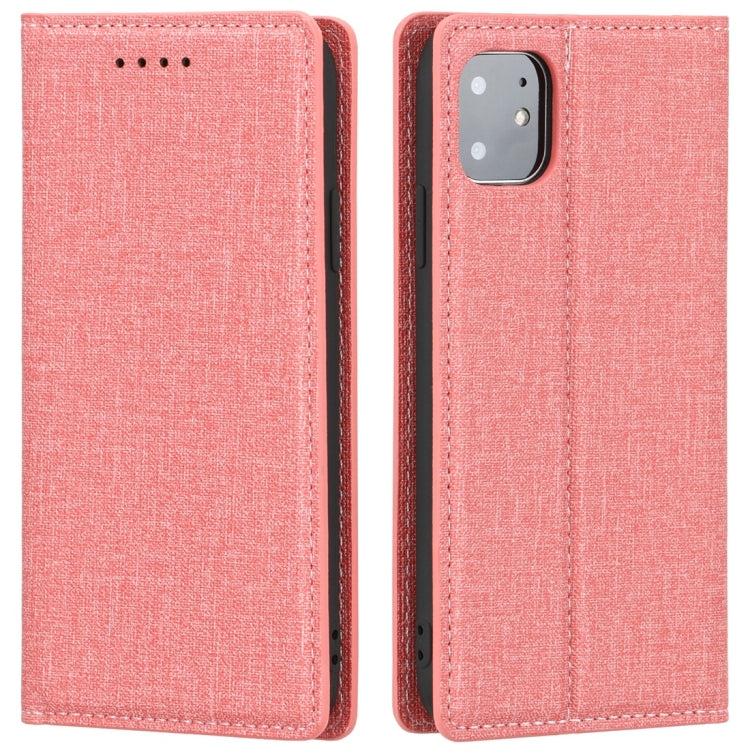 For iPhone 11 Cloth Texture Magnetic Horizontal Flip Leather Case with Holder & Card Slot