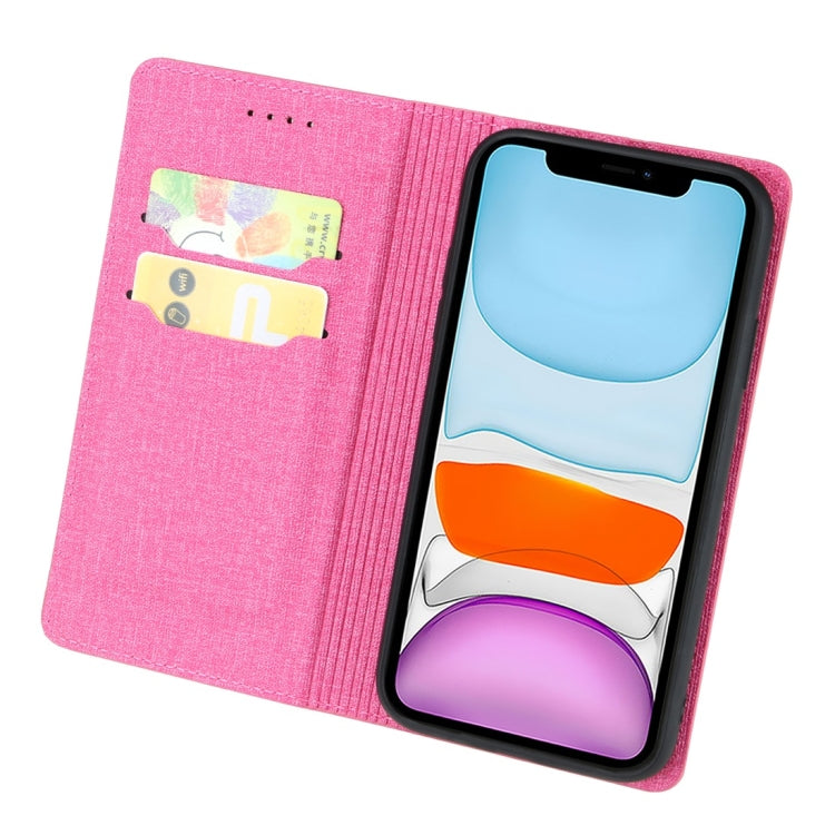 For iPhone 11 Pro Cloth Texture Magnetic Horizontal Flip Leather Case with Holder & Card Slot