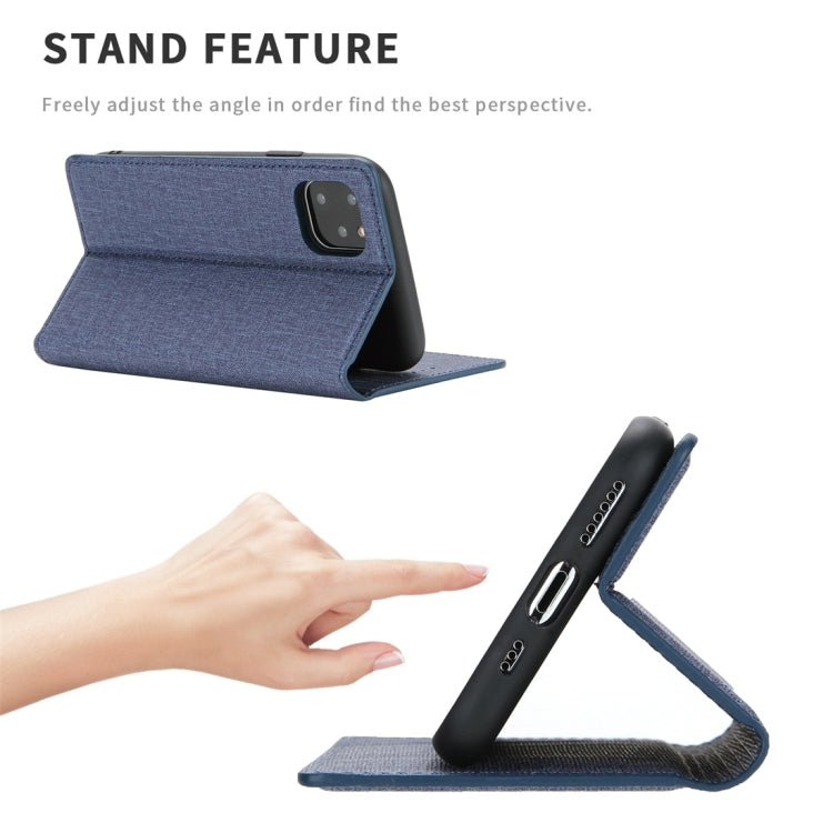 For iPhone 11 Pro Cloth Texture Magnetic Horizontal Flip Leather Case with Holder & Card Slot